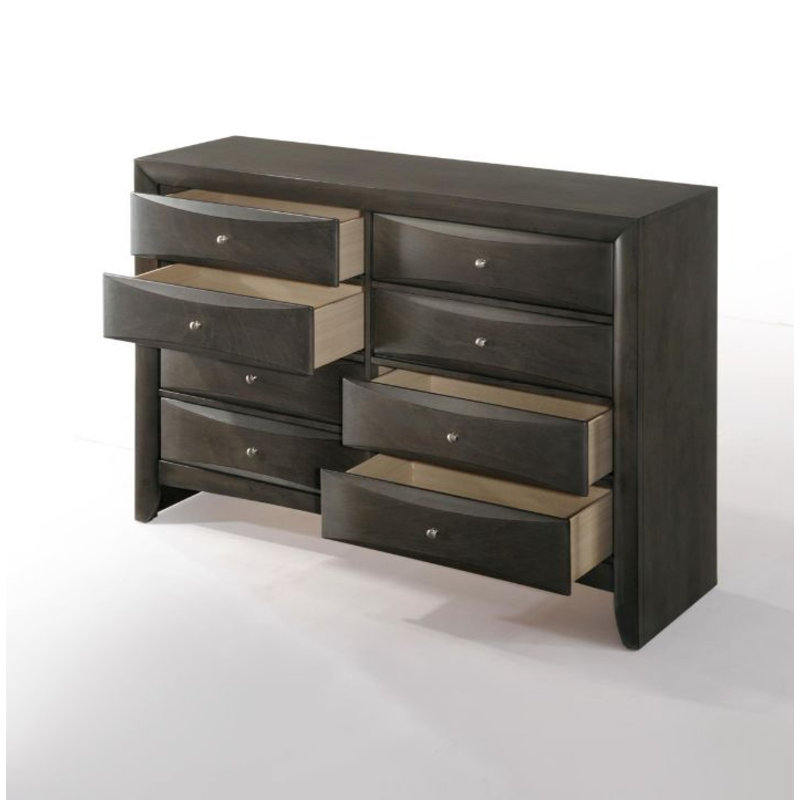 Commode 8 tiroirs Meik, Gris
