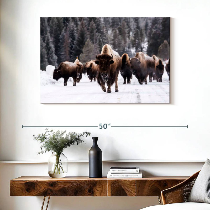 Bisons d'hiver, H 26 po x l 39 po
