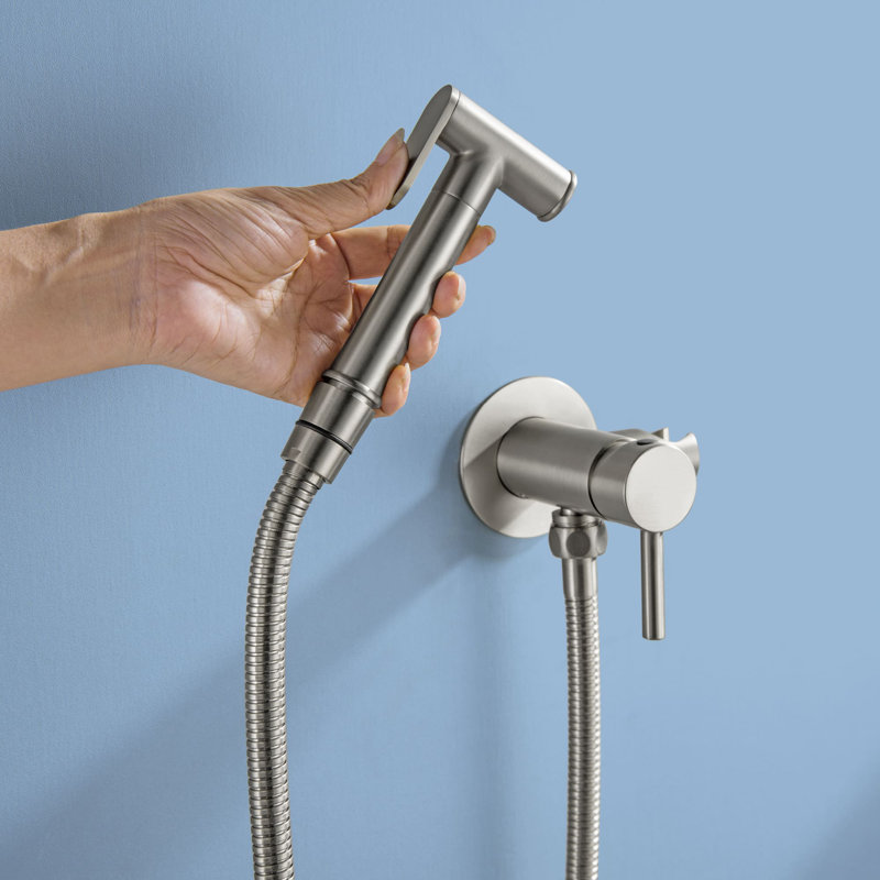 Single Hole Horizontal Bidet Faucet, Brushed Nickel
