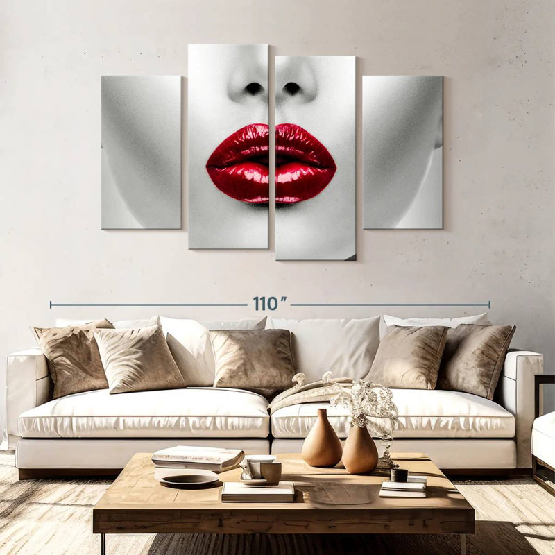 Shuttleworth Plump Red Lips, 54'' H x 84'' W