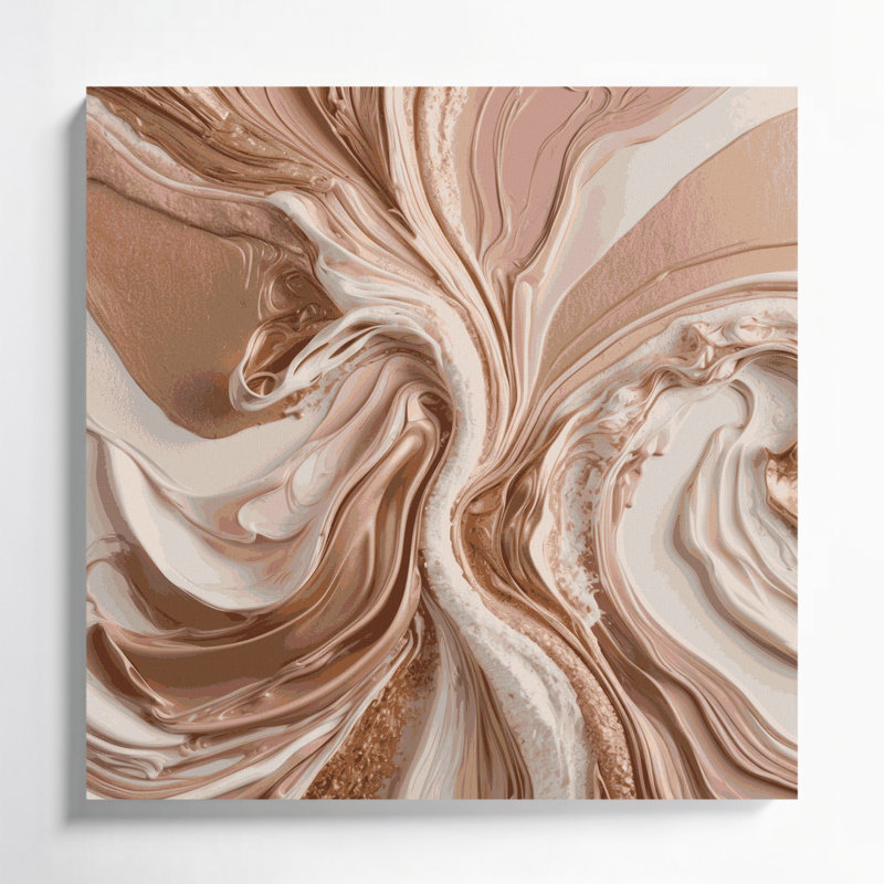 Abstrait art fluide sur toile grise 79, H 12 po x l 12 po