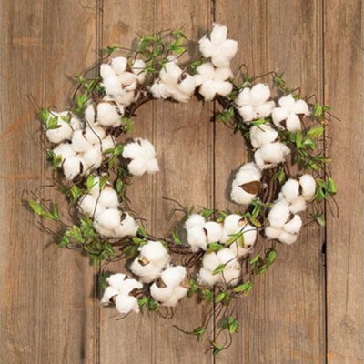 Faux Cotton 22'' Wreath
