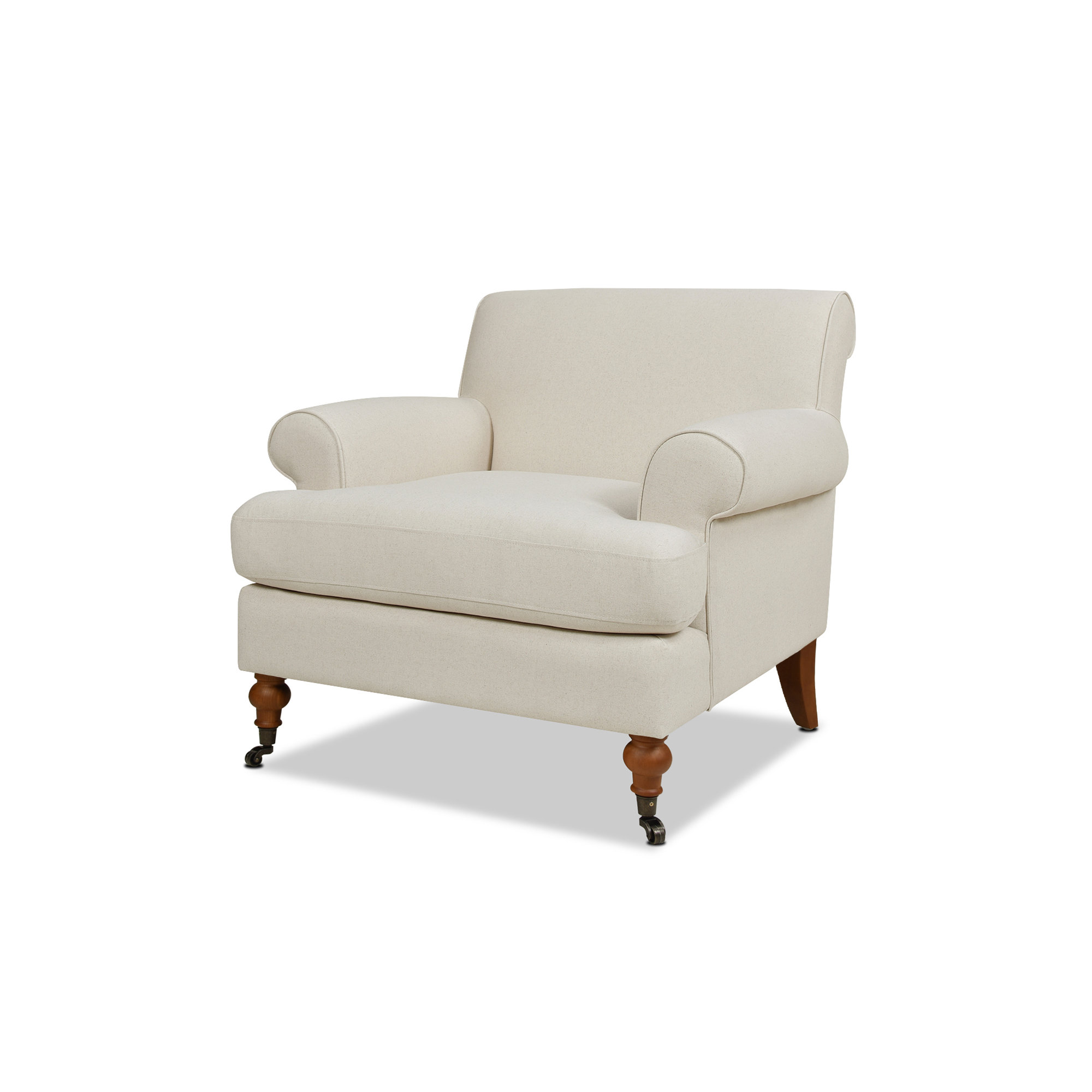 Harbor Upholstered Armchair, Light Beige Linen