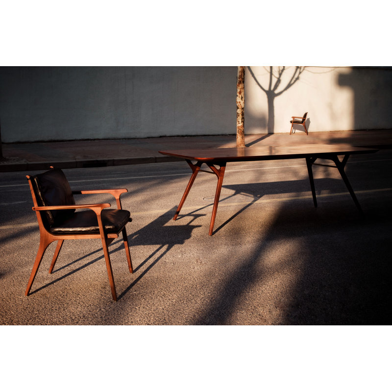 Ren Leather Chair, Bellagio 2 Charcoal 4520 Leataher/Natural Walnut