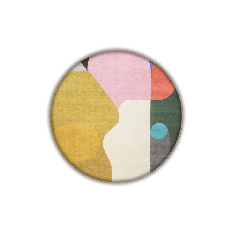 Creative Modern Decorative Carpet With Multicolored Abstract Shape Pattern, Rectangle 5' x 9'11"
