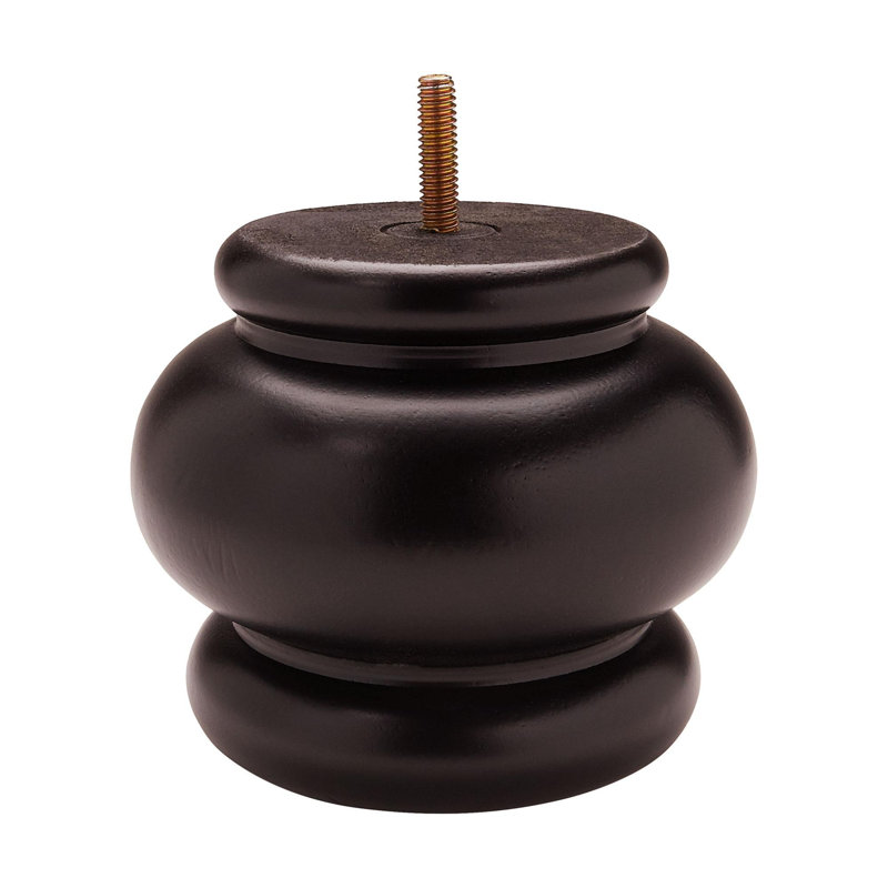 Pied de chignon rond en bois massif teinté 4 po x 4-7 / 8 po, Espresso