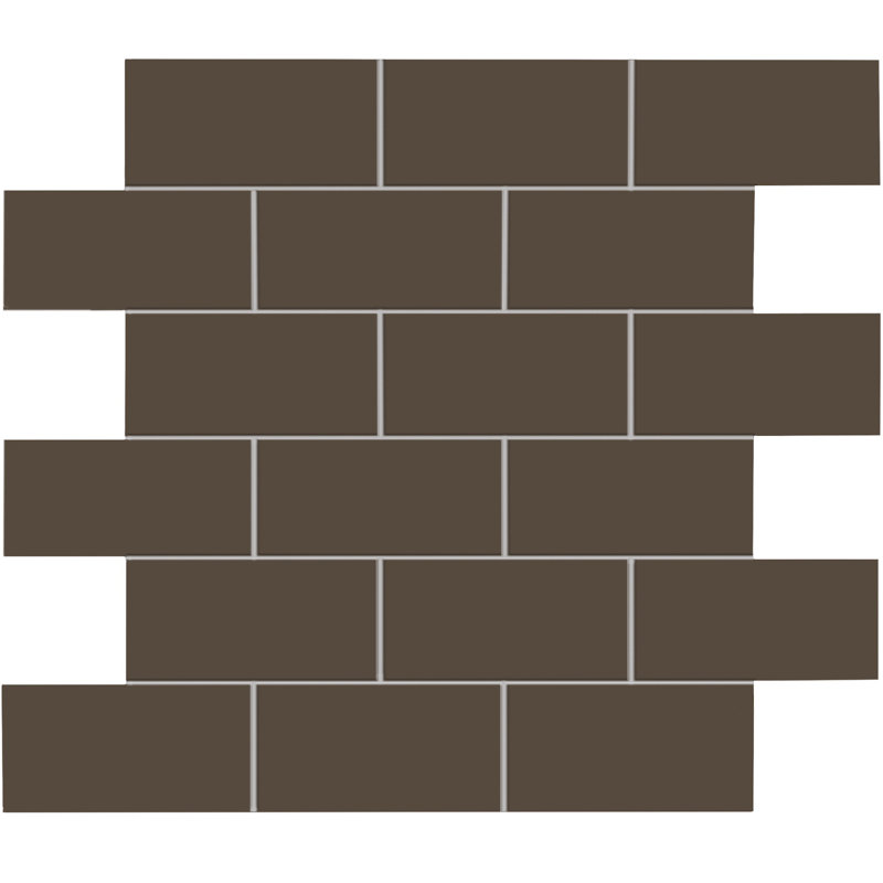 True Story 2'' W x 4'' L Porcelain Throughbody Tile Brick Mosaic Sheet, Chestnut