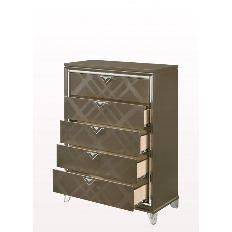 Commode moderne au fini champagne foncé