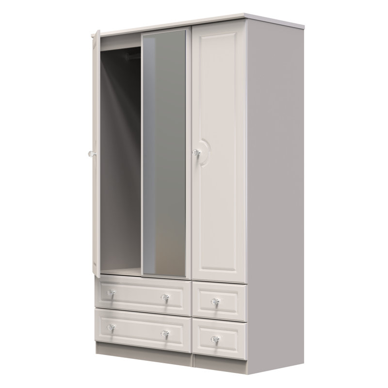 Conover Triple 4 Drawer Mirror Wardrobe, Kashmir Gloss/Kashmir