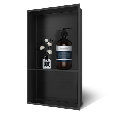 Petra Matte Black 13 In. W X 19 In. H X 4 In. D Shower Niche