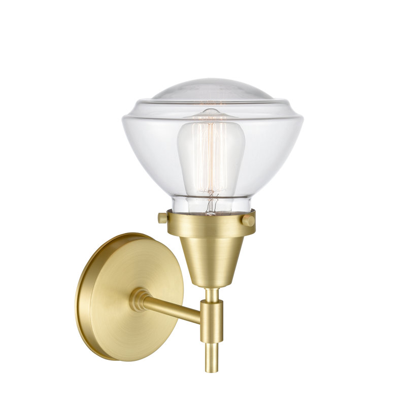 Gayle Armed Sconce, Clear, Incandescent, Polished Chrome