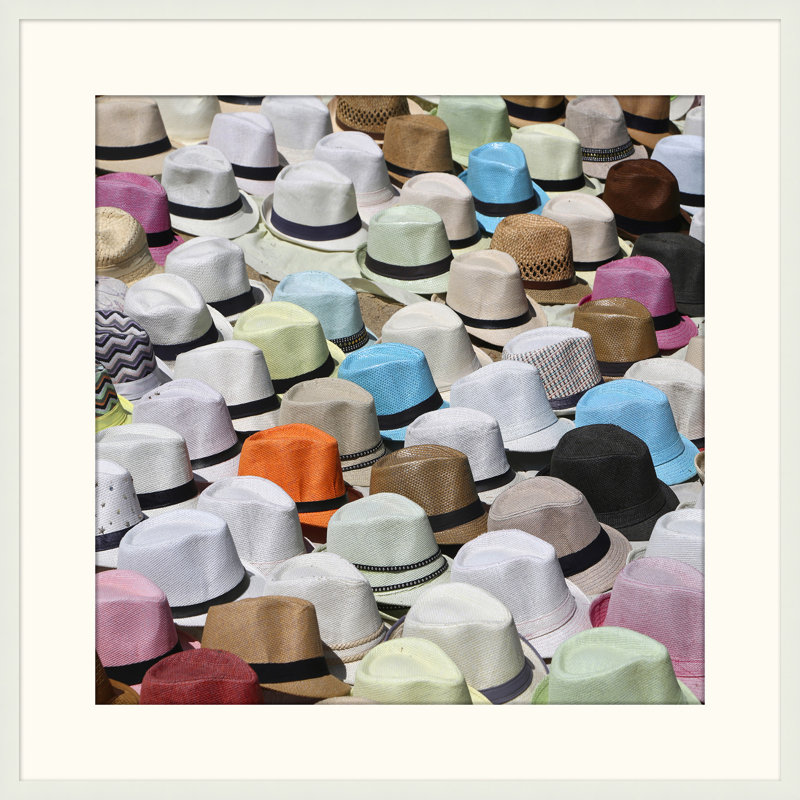 Chapeaux' Framed Photographic Print on Glass