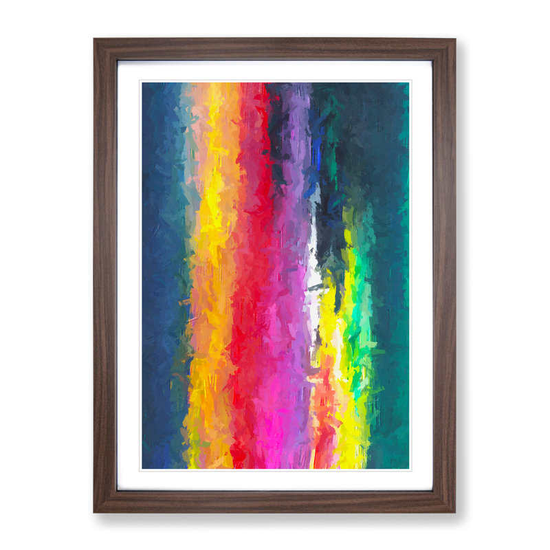 Bright Light Abstract - Wall Art, 48cm H x 36cm W, Walnut Framed, White