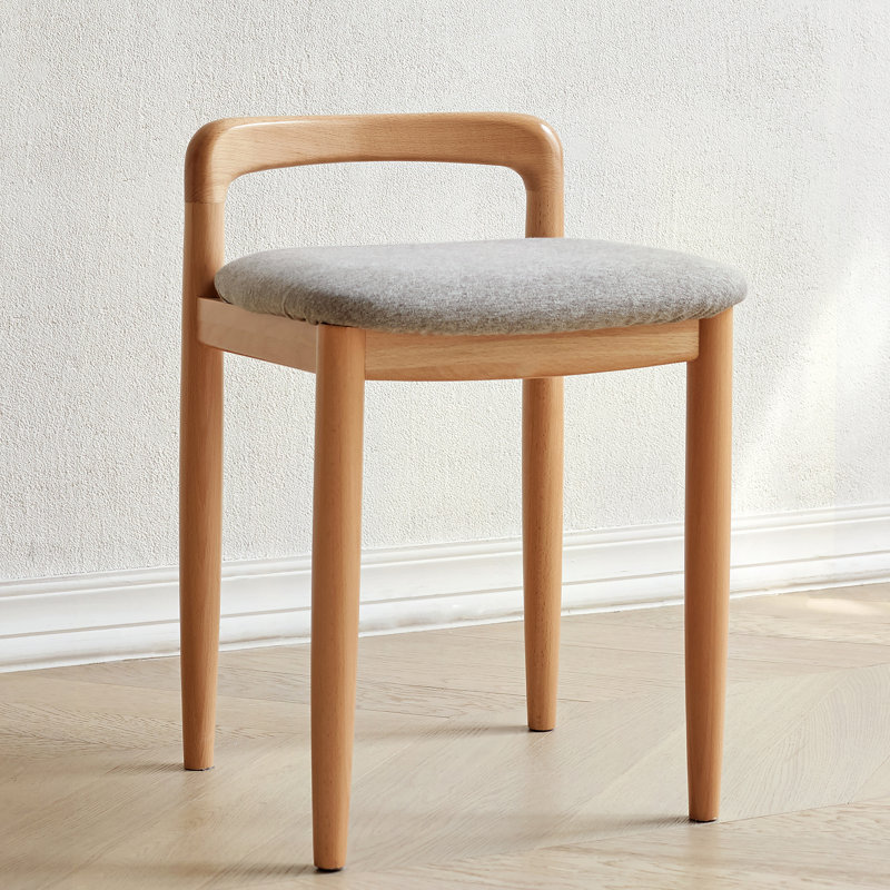 Banc de tabouret en bois de hêtre naturel pour salle à manger, chambre à coucher