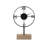 Horloge de table en métal noir avec cadre ouvert en métal