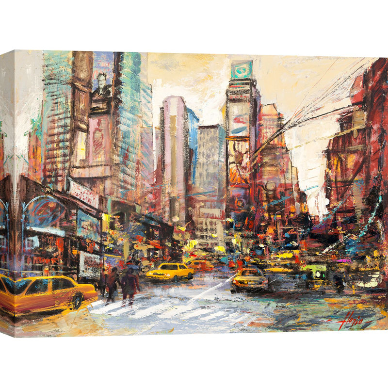 Time Square In The Morning by Luigi Florio - Wrapped Canvas Painting, 60cm H x 80cm W x 4cm D