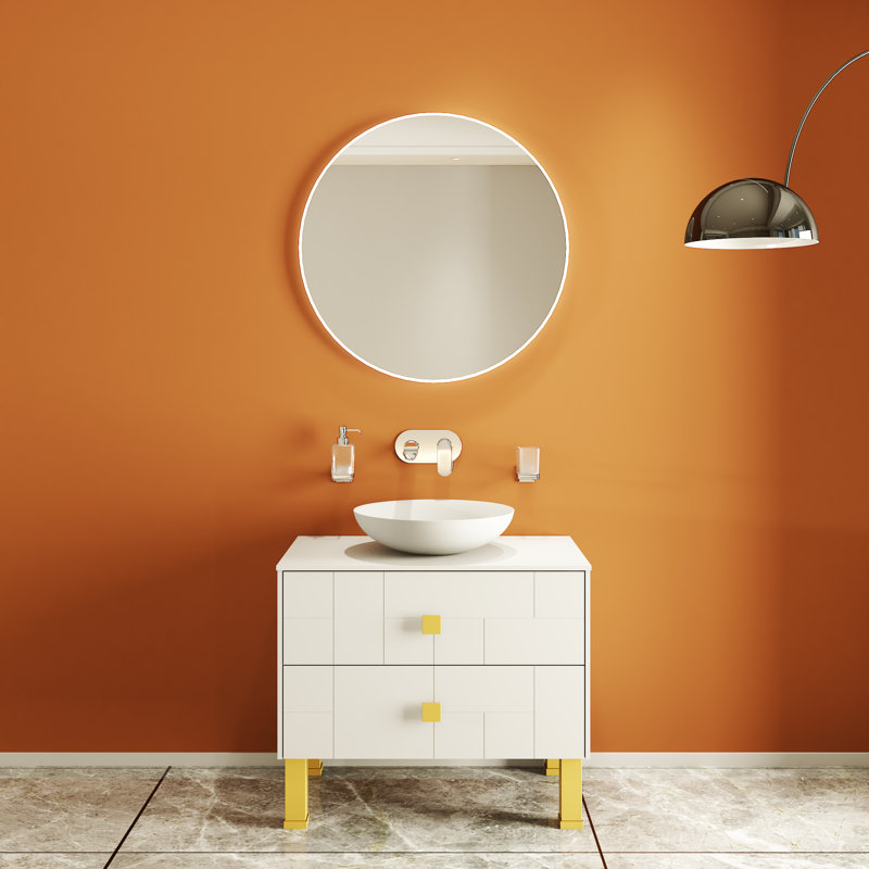 Meuble-lavabo autoportant avec lavabo Spruha-F_Modern, Blanc mat