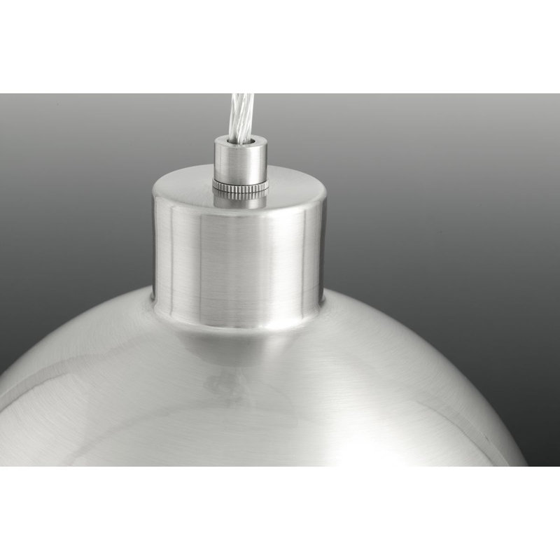 Chris 1 - Light LED Single Pendant, Brushed Nickel, 10" H x 8" W x 8" D