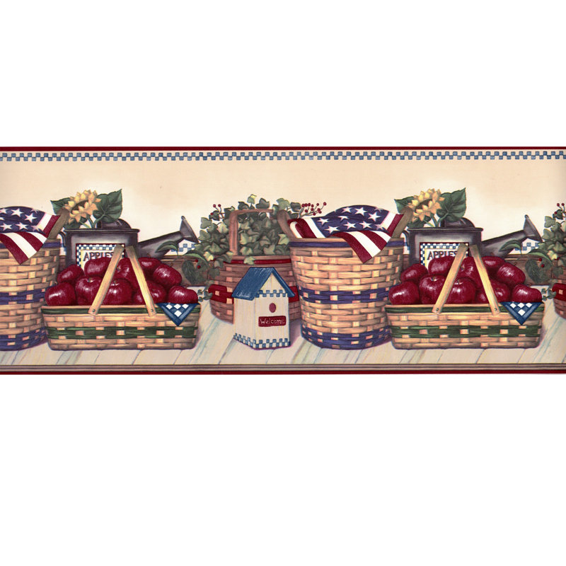 Bordure de papier peint patriotique pomme