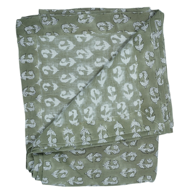 Fabdivine 18X18 Inch Cotton Napkins Set – Eco-Friendly & Elegant Table Décor, Super Star, Green