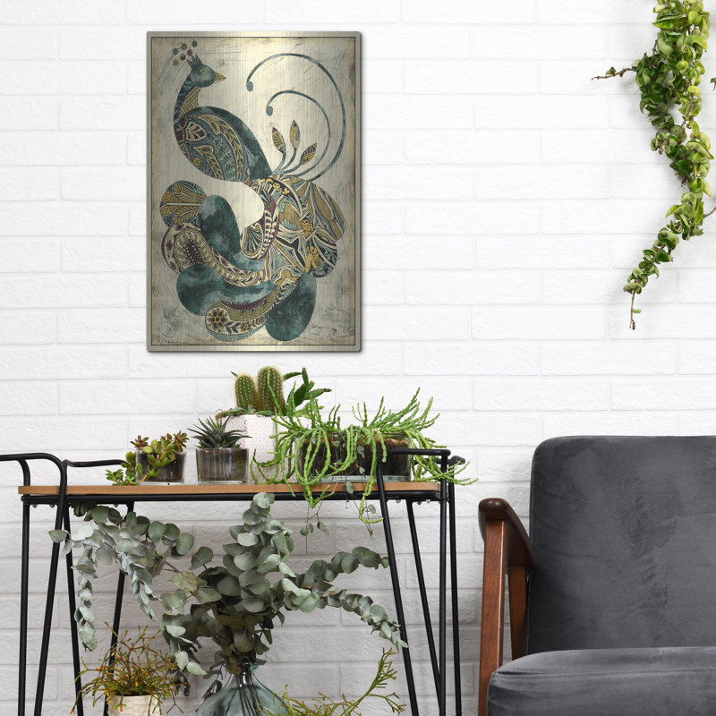  «Royal Peacock 1» par Chariklia Zarris, art mural en métal, 12 po x 16 po, H 16 po x l 12 po