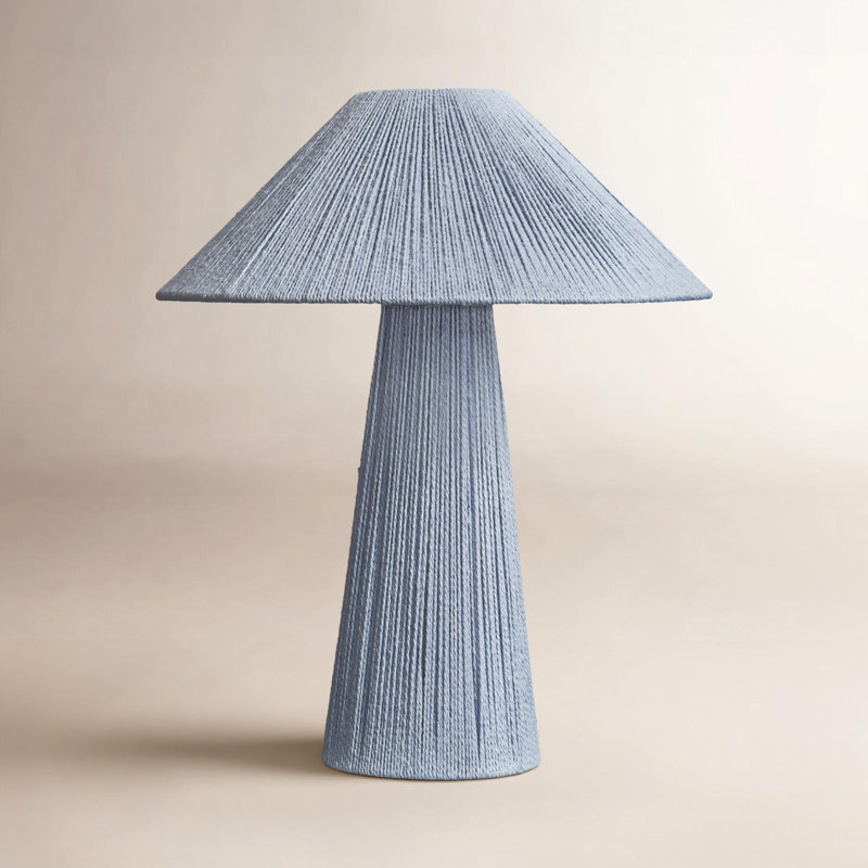Karinthia Wicker/Rattan Table Lamp, Gray