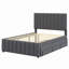 Lit plateforme double tapissier avec lit gigogne simple et 3 tiroirs, tissu en lin-1686188087