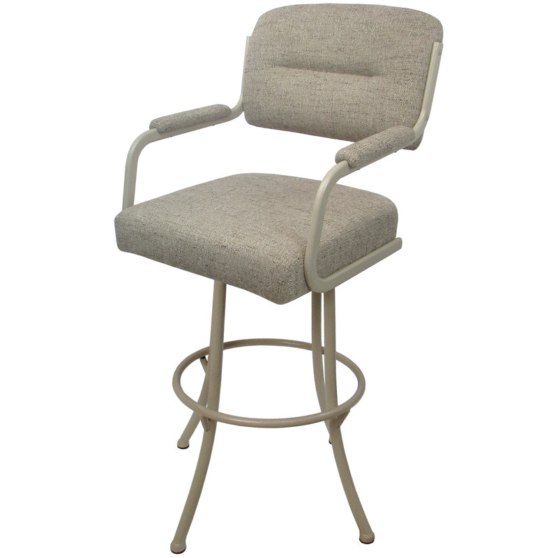 Mathumitha Swivel Upholstered Counter Stool with Metal Frame