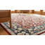Tapis floral délicat multicolore en laine noué à la main noir, vert, bleu