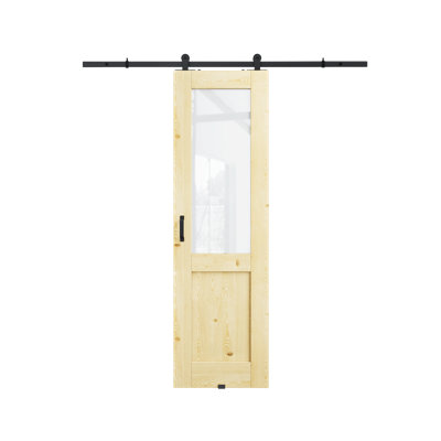 24 po x 80 po, demi-dalle de pin, surface brute avec toute la quincaillerie de porte de grange
