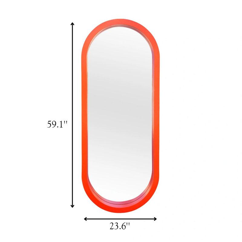 Grand miroir à pilules, Orange, 59,1 po x 23,6 po