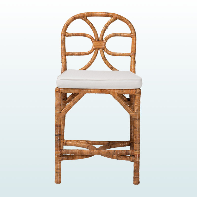 Tabouret de bar Jada en rotin naturel