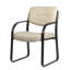 Fauteuil d'invité avec base traîneau Kate, structure en acier, similicuir beige