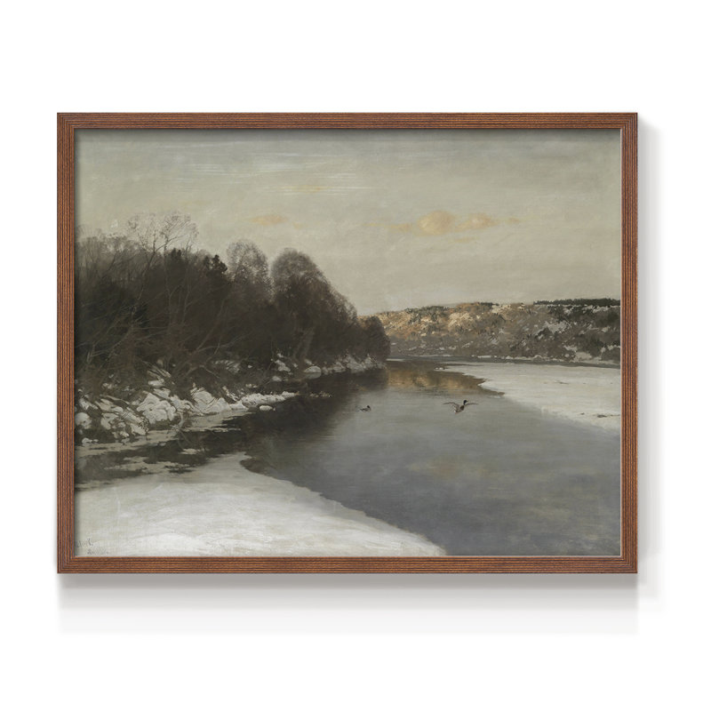 Paysages rétro-CCxxiv-impression encadrée - réversible, H 22 po x l 28 po, Walnut