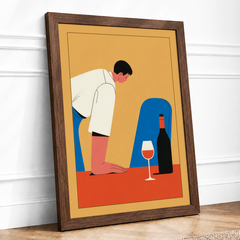 Contemplation in Colour Modern - Framed Print, A2 - 59.4 x 42.0 cm, Walnut