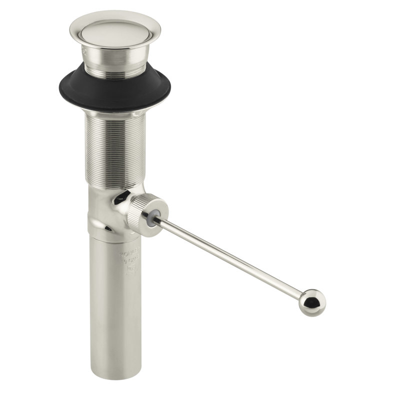Premier Exposed 1.25" Pop-Up Bathroom Sink Drain With Overflow, No, Vibrant Polished Nickel