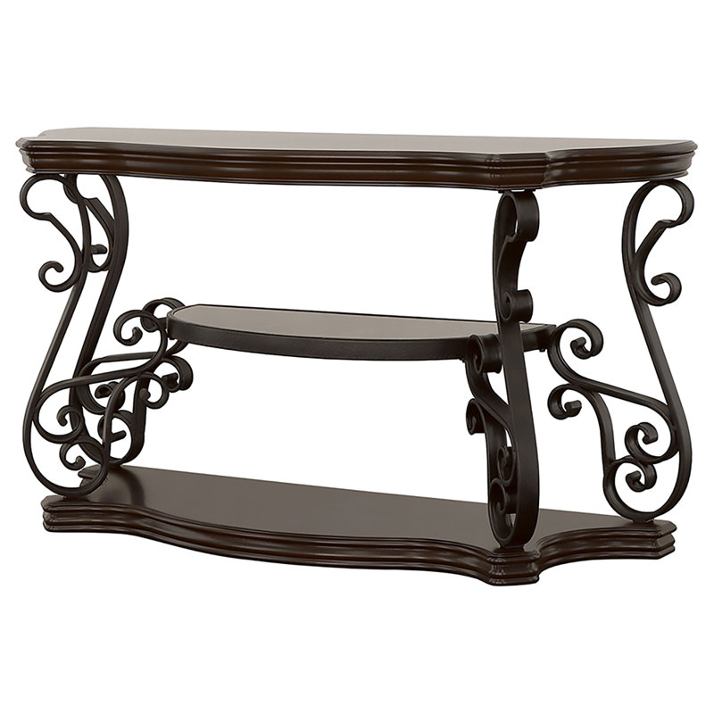 Gretta Merlot 2-Shelf Sofa Console Table