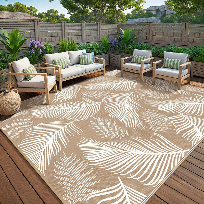 Tapis d'extérieur, Brun, Rectangle 9 pi x 12 pi