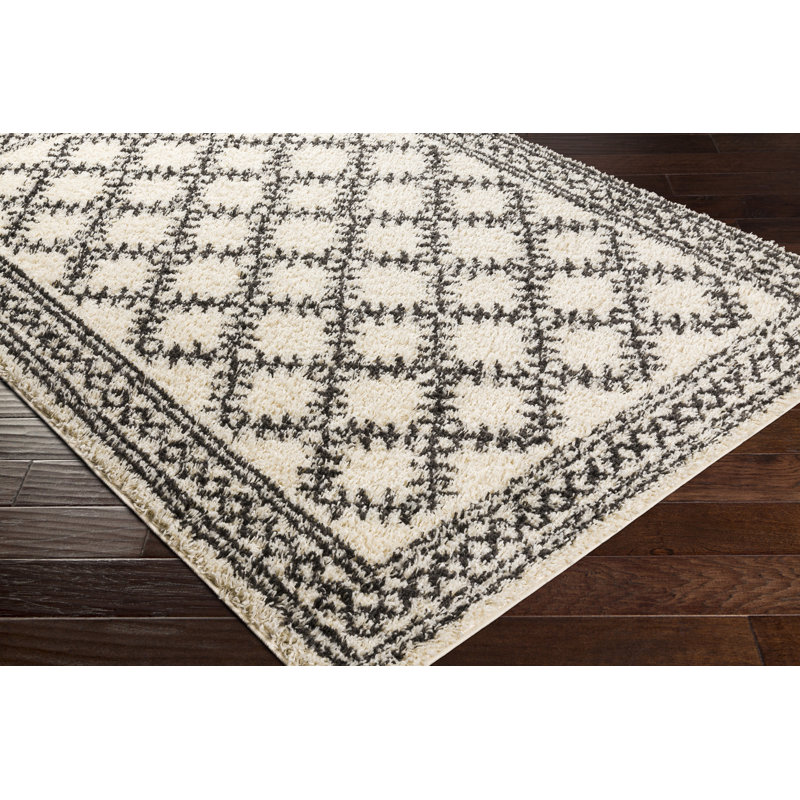 Tapis noir / ivoire Tonia, Rectangle 5 pi 3 po x 7 pi