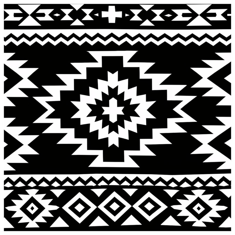 Édredon noir et blanc à motif tribal, Simple extra long