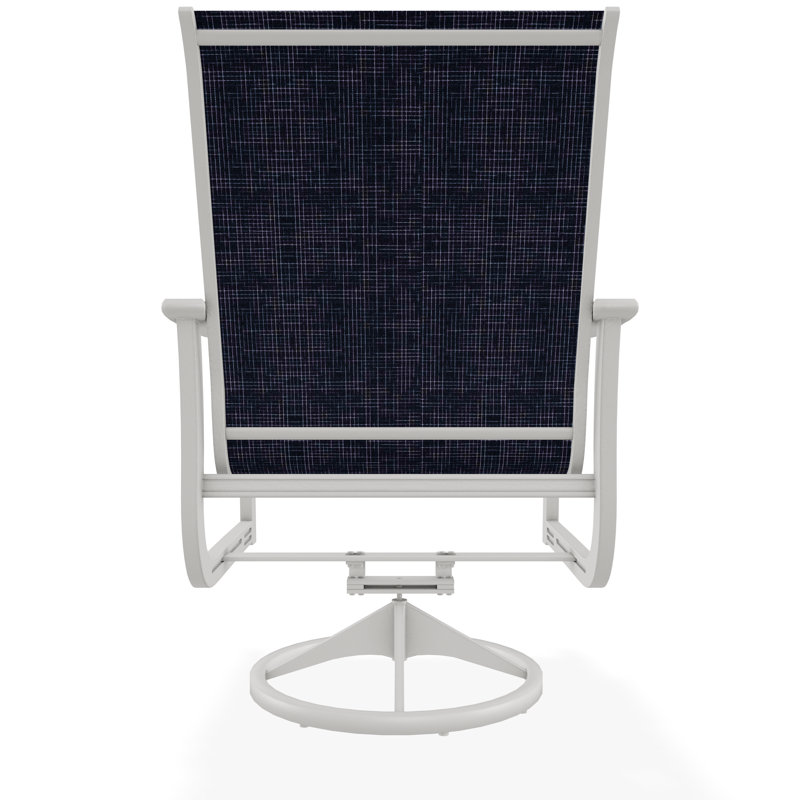 St. Catherine Polymer Outdoor Lounge Chair, Snow, Moments Navy
