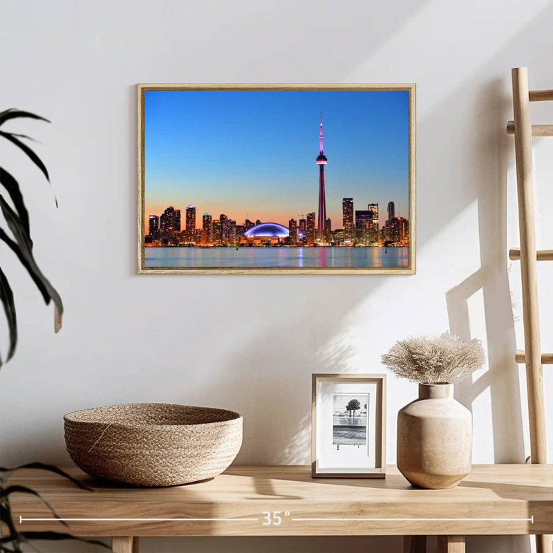Toronto, 19 po x 13 po, Cadre flottant en bois naturel