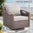 Arundel 7 Person Outdoor Courtyard Wicker Family Conversation Set Group With Swivel Chairs-18146990