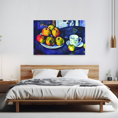 Nature morte avec pommes, impression d'art classique classique contemporain violet