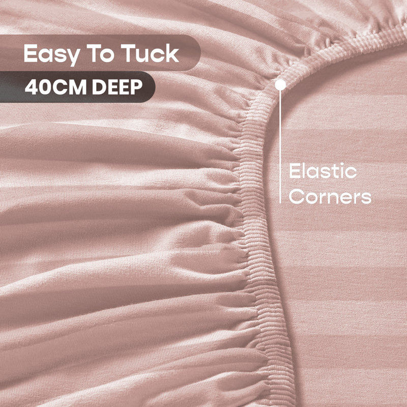 Gerde Super Soft Microfiber Extra Deep Fitted Sheet, Super King (180 x 200cm), Pink