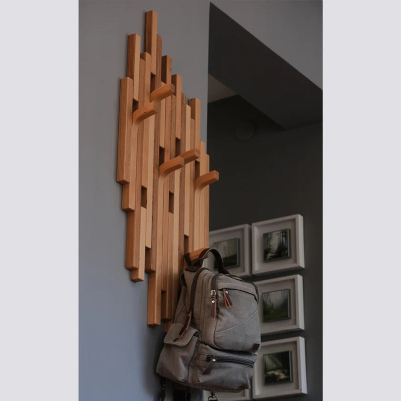 Tetris 6 - Hook Wall Mounted Coat Rack, Natural