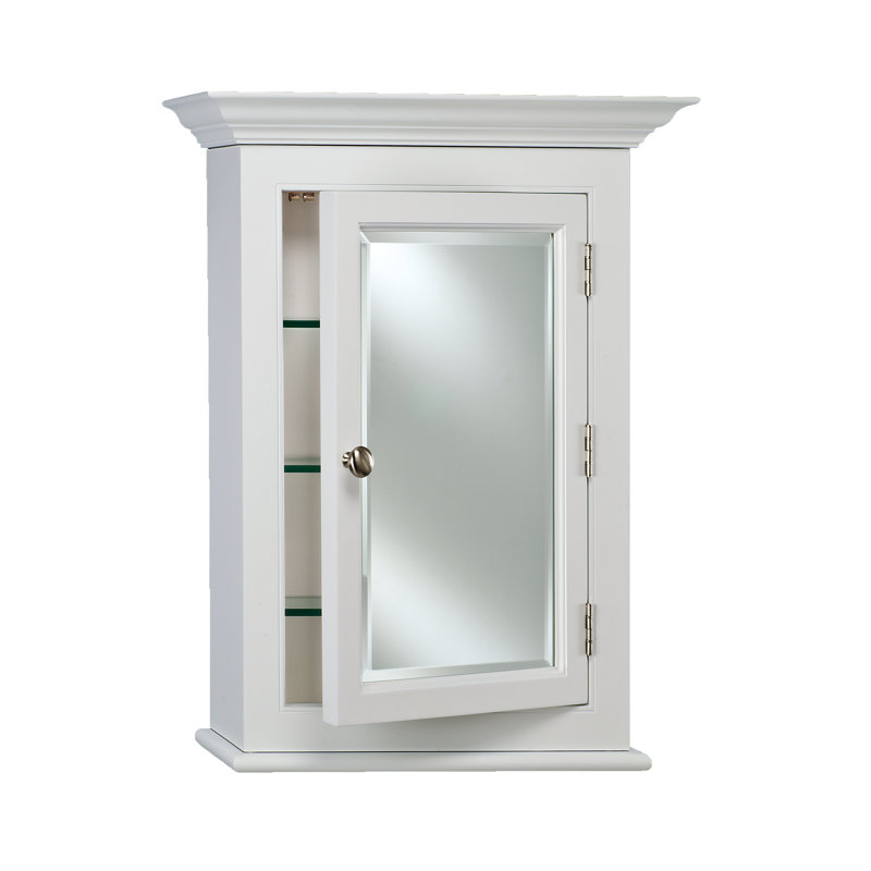 Armoire à pharmacie encastrée encadrée Ilfracombe, Blanc, H 27 po x l 22 po x P 7 po
