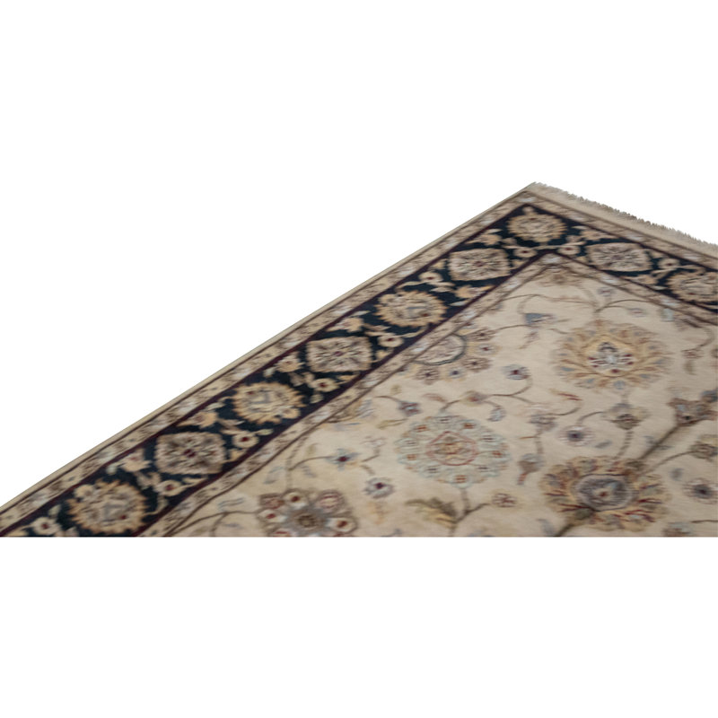 High-Quality Hand-Knotted Gold And Black Area Rug