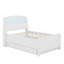 Lit plateforme avec tête de lit à DEL avec rangement, lit gigogne simple et tiroirs-815732531