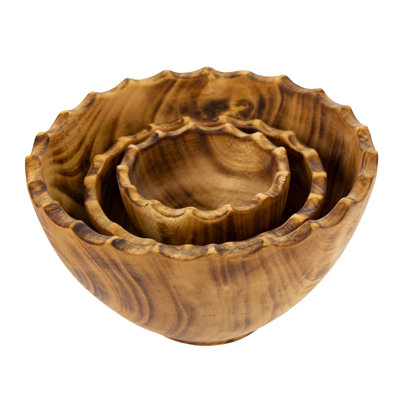 Ensemble de pots à fleurs en bois 3 pièces Alandrea
